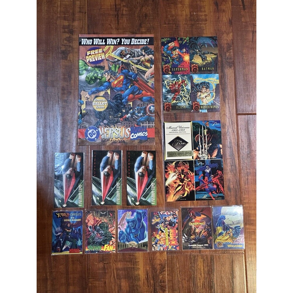 Lot of (12) Marvel DC Trading Promo Cards Batman Superman X-Men Spider-Man +